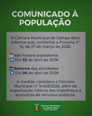 Câmara Municipal de Campo Belo não terá expediente no dia 2 de abril